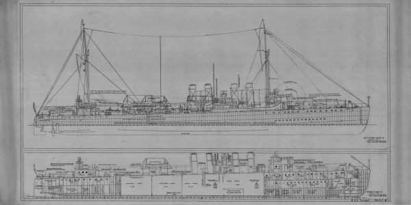 USS Israel Blueprint - Ship Blueprint, Ship Drawing, Boat Blueprint, Old Ship Blueprint, Ship Poster, Navy Destroyer Blueprint, Warship