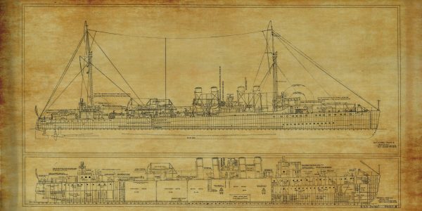 USS Israel Blueprint - Ship Blueprint, Ship Drawing, Boat Blueprint, Old Ship Blueprint, Ship Poster, Navy Destroyer Blueprint, Warship