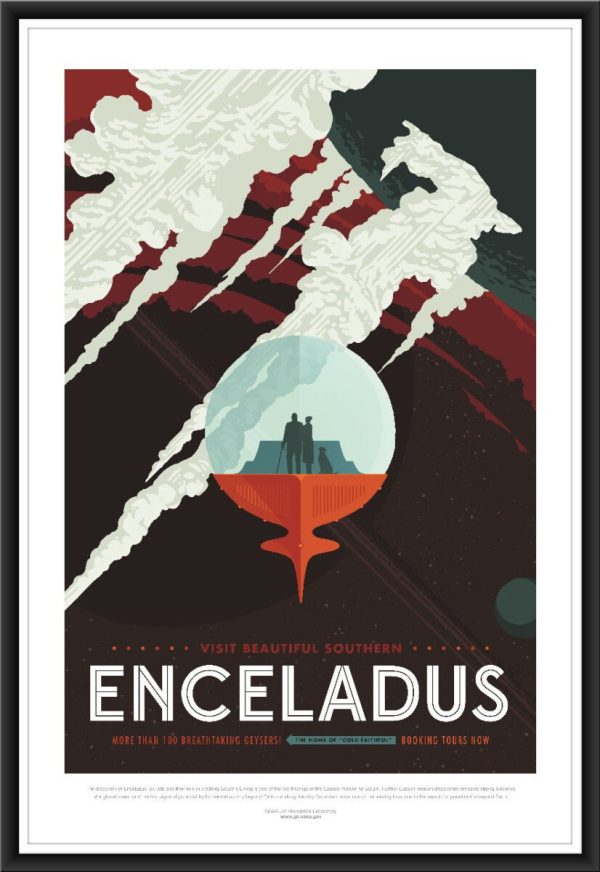 NASA Enceladus Space Travel Poster - Space Poster, NASA Poster, JPL Poster, Space Exploration Poster, Planet Exploration Poster, Astronaut