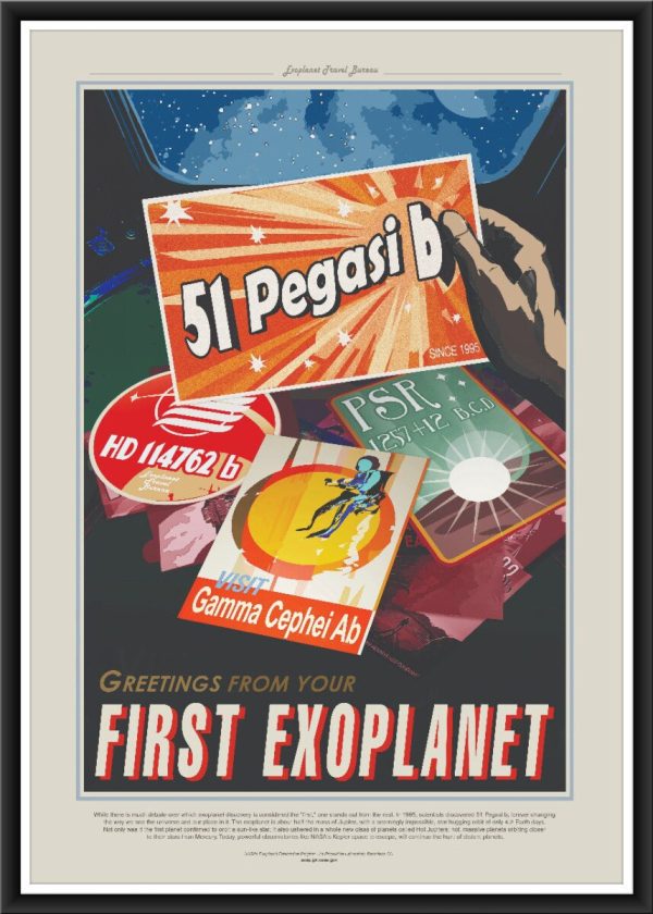 NASA Exoplanet Greeting Travel Poster - 51 Pegasi b, NASA Poster, JPL Poster, Space Explorer Poster, Planet Exploration Poster, Astronaut