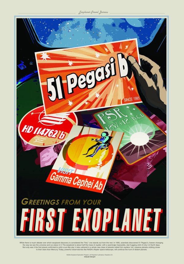 NASA Exoplanet Greeting Travel Poster - 51 Pegasi b, NASA Poster, JPL Poster, Space Explorer Poster, Planet Exploration Poster, Astronaut