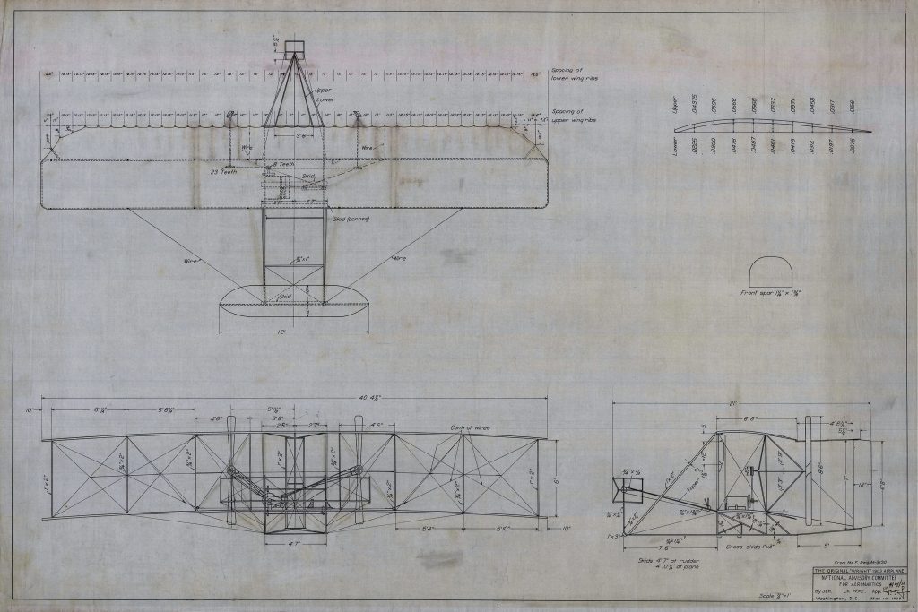 Wright Brother Airplane Original Blueprint Poster - Wright Brother Blueprint, Airplane Blueprint, Vintage Aviation Art, Aviation Print