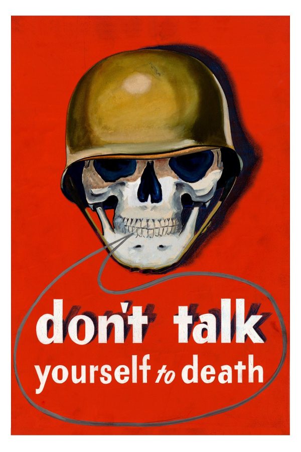 World War II Don't Talk Poster Red - War Poster, Skull Poster, World War 2 Print, World War 2 Poster, Military Poster, War Propaganda Poster