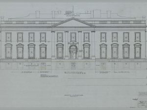 1950 White House Blueprint Drawing, Executive Mansion Blueprint, White House Drawing, President Art, Home Decor, Wall Decor, Blueprint Decor