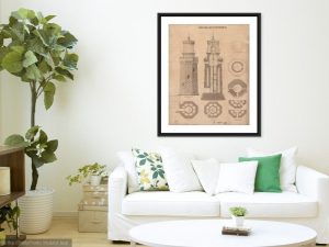 Navesink Twin Lights Lighthouse Blueprint – New Jersey Lighthouse, Lighthouse Print, Maritime Poster, Beach House Decor, Lighthouse Poster