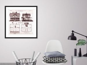 St. Simons Lighthouse Blueprint – Georgia Lighthouse, Lighthouse Print, Maritime Poster, Beach House Decor, Lighthouse Poster, Light House