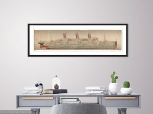 SS Leviathan Ship Blueprint 1917 – Ship Blueprint, Steamer Ship Drawing, Boat Blueprint, Old Ship Blueprint, Steamer Ship Poster,