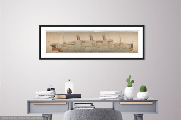 SS Leviathan Ship Blueprint 1917 - Ship Blueprint, Steamer Ship Drawing, Boat Blueprint, Old Ship Blueprint, Steamer Ship Poster,