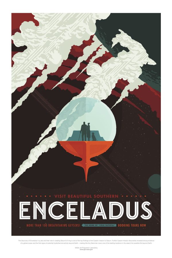 NASA Enceladus Space Travel Poster - Space Poster, NASA Poster, JPL Poster, Space Exploration Poster, Planet Exploration Poster, Astronaut