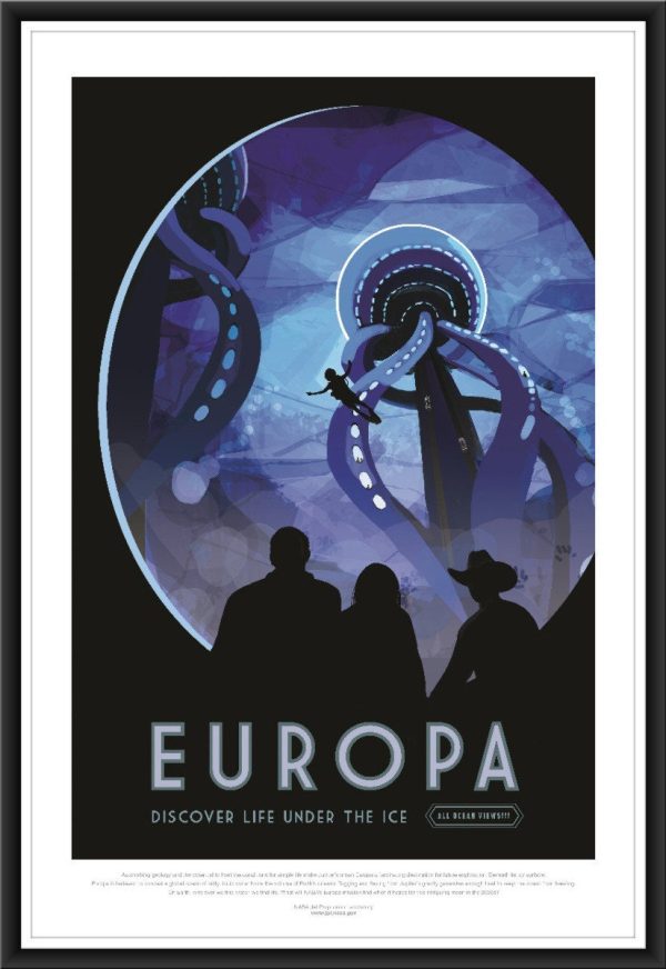 NASA Europa Moon Space Travel Poster - Space Poster, NASA Poster, JPL Poster, Space Exploration Poster, Planet Exploration Poster, Astronaut