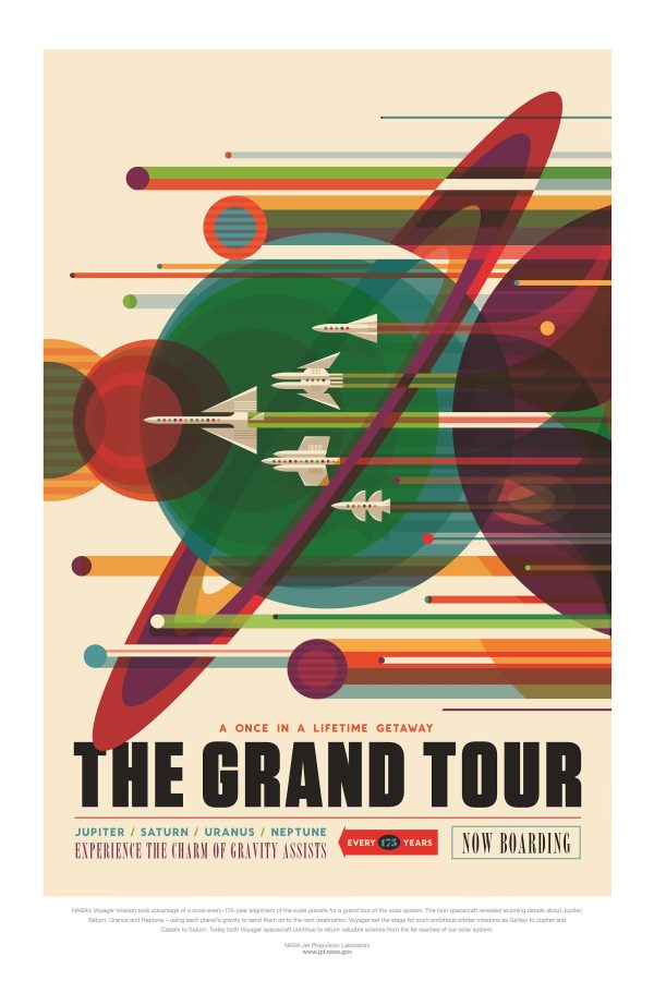 NASA Grand Tour Space Travel Poster - Space Poster, NASA Poster, JPL Poster, Space Exploration Poster, Planet Exploration Poster, Astronaut