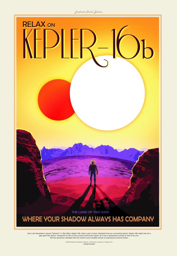 NASA Kepler 16b Space Travel Poster - Kepler Poster, NASA Poster, JPL Poster, Space Exploration Poster, Planet Exploration Poster, Astronaut