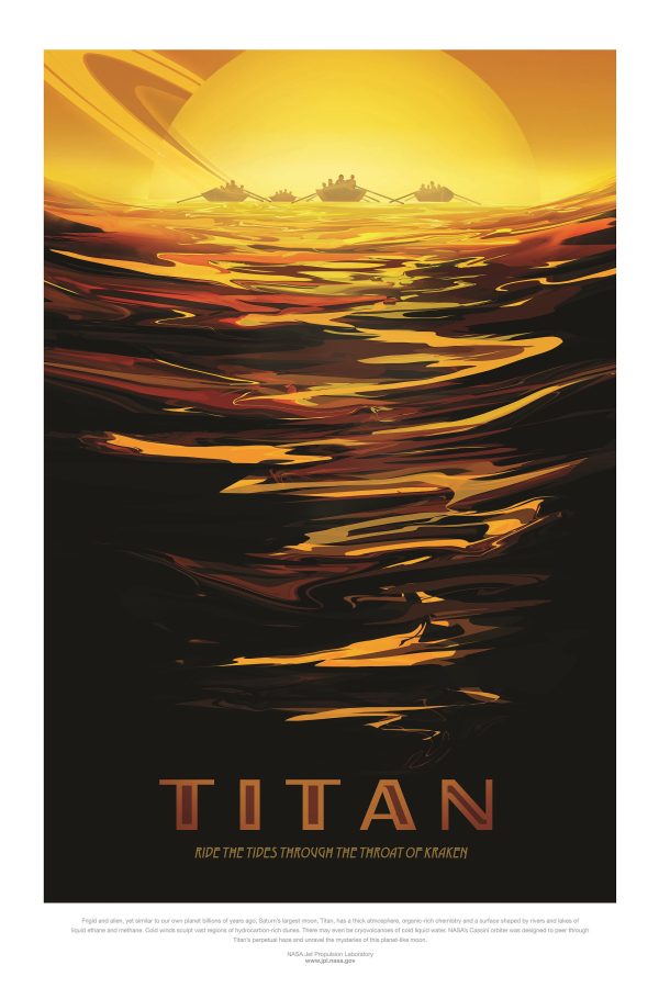 NASA Titan Space Travel Poster - Titan Poster, NASA Poster, JPL Poster, Space Explorer Poster, Planet Exploration Poster, Astronaut