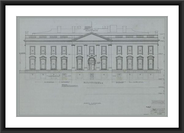 1950 White House Blueprint Drawing, Executive Mansion Blueprint, White House Drawing, President Art, Home Decor, Wall Decor, Blueprint Decor