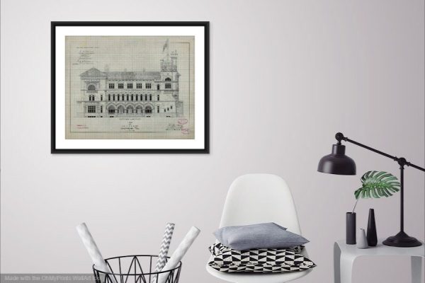 San Antonio Texas Courthouse & Post Office Elevation Drawing - Courthouse Poster Print, Courthouse Drawing, Law Firm Decor, Court Drawing