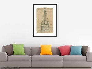 Ship Shoal Lighthouse Blueprint – Louisiana Lighthouse, Ship Shoal Lighthouse, Lighthouse Print, Maritime Poster, Beach House Decor