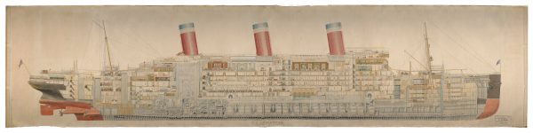 SS Leviathan Ship Blueprint 1917 - Ship Blueprint, Steamer Ship Drawing, Boat Blueprint, Old Ship Blueprint, Steamer Ship Poster,