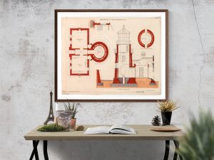 Point Conception Lighthouse Blueprint – California Lighthouse, Lighthouse Print, Maritime Poster, Beach House Decor, Lighthouse Poster