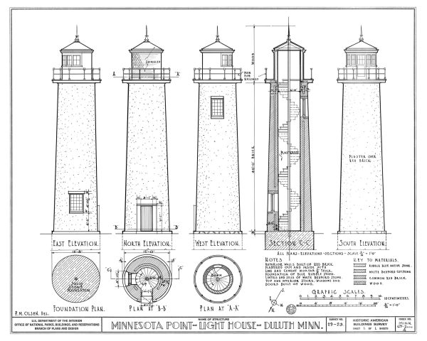 Minnesota Point Lighthouse Blueprint - Duluth Minnesota Lighthouse, Nautical Poster, Beach House Decor, Lighthouse Poster Print