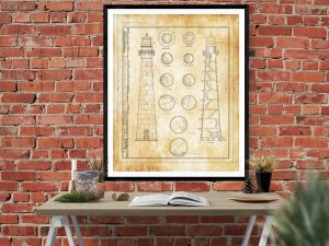 Hunting Island Lighthouse Blueprint – South Carolina Lighthouse, Nautical Poster, Beach House Decor, Lighthouse Poster Print