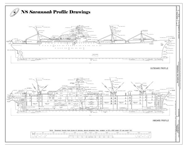 NS Savannah Ship Blueprint - Ship Blueprint, Ship Drawing, Boat Blueprint, Old Ship Blueprint, Ship Poster, Nuclear Ship Savannah