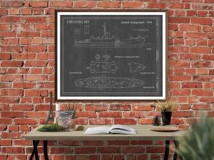 Navy Landing Craft Blueprint – Ship Blueprint, Ship Drawing, Boat Blueprint, Old Ship Blueprint, Ship Poster, Warship Blueprint, Navy LCI