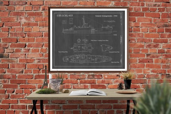 Navy Landing Craft Blueprint - Ship Blueprint, Ship Drawing, Boat Blueprint, Old Ship Blueprint, Ship Poster, Warship Blueprint, Navy LCI