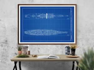 USS Missouri Top View Blueprint, Navy Ship Blueprint, Ship Drawing, Battleship Blueprint, Old Ship Blueprint, Warship Blueprint, Ship Poster