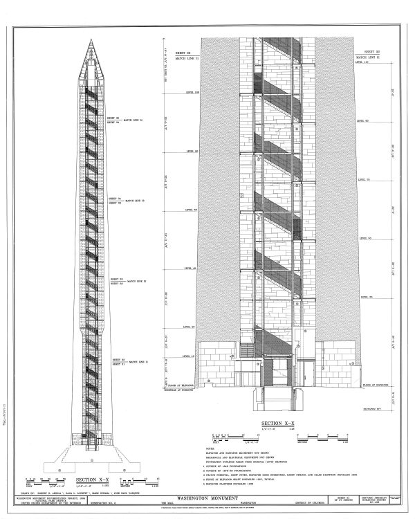 Washington Monument Blueprint - Washington Monument Drawing, Washington DC Architecture, President Art, Home Decor, Blueprint Décor