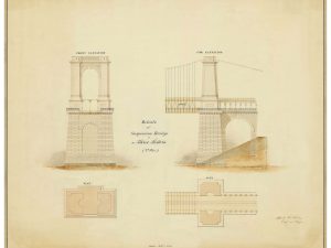 Three Sisters Suspension Bridge Detail Drawing – Poster, Drawing, Bridge Drawing, Bridge Blueprint, Engineer Gift, Potomac River Bridge