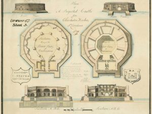 Castle Pinckney Plans Drawing Blueprint – Charleston Harbor Castle, Poster, Drawing, Historic Castle Blueprint, South Carolina Castle