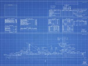 USS Detroit (CL-8) Blueprint Drawing – Navy Ship Blueprint, Battleship Blueprint, Old Ship Blueprint, Navy Ship Poster, Warship Blueprint