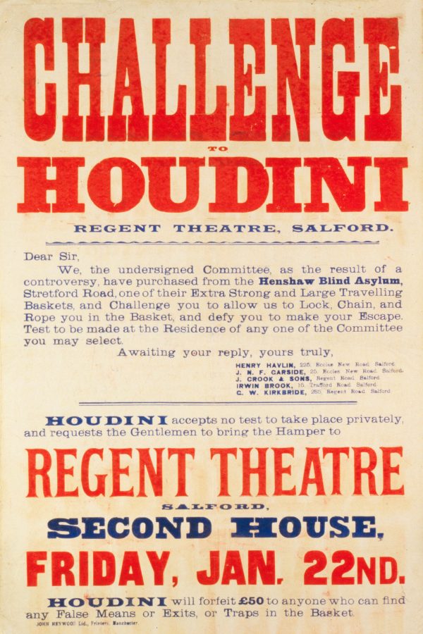 Houdini Challenge Show Poster - Magic Poster, Magician Art, Illusionist Poster, Magic Show Poster, Illusion, Vaudeville Poster, Houdini Show