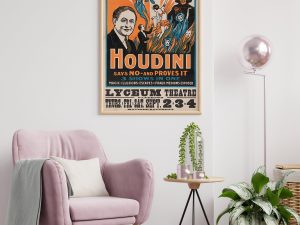 Houdini Spirits Magical Revue Show Poster – Magic Poster, Magician Art, Illusionist Poster, Magic Show Poster, Illusion, Vaudeville Poster