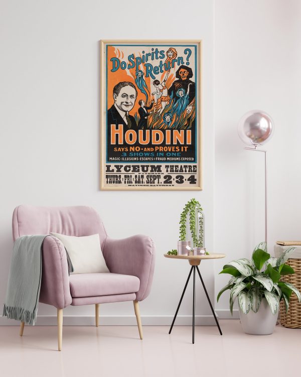 Houdini Spirits Magical Revue Show Poster - Magic Poster, Magician Art, Illusionist Poster, Magic Show Poster, Illusion, Vaudeville Poster