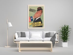 Quiet! Loose Talk Cost Lives World War II Poster – World War 2 Print, World War II Poster, War Poster, War Propaganda Poster