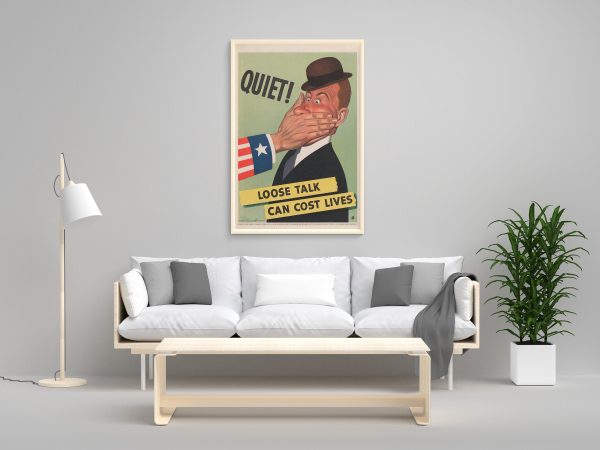 Quiet! Loose Talk Cost Lives World War II Poster - World War 2 Print, World War II Poster, War Poster, War Propaganda Poster