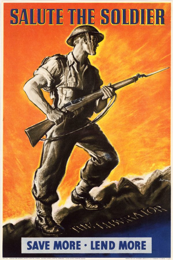 Salute the Soldier World War II Poster - World War 2 Print, World War II Poster, War Poster, War Propaganda Poster, Veteran Gift, UK Poster