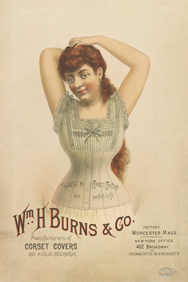 Old 1887 Corset Ad Poster - Old Poster, Corset Poster, Fashion Decor, Dressing Room Decor, Closet Decor, Clothing Store Decor, Lingerie Ad