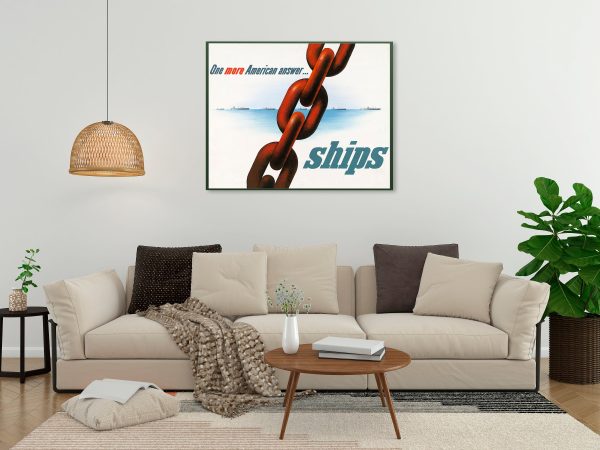 One More American Answer ... Ships Poster - World War 2 Print, World War II Poster, War Poster, War Propaganda Poster, Veteran Gift