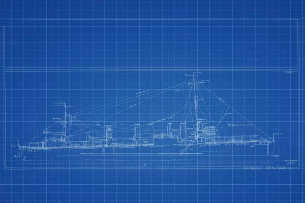 USS Goff Blueprint Drawing - Navy Ship Blueprint, Battleship Blueprint, Old Ship Blueprint, Navy Ship Poster, Warship Blueprint