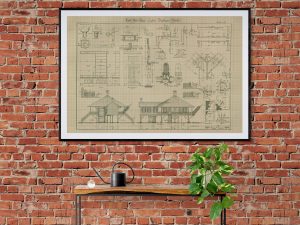 Cape San Blas Light Station Blueprint – Lighthouse Print, Maritime Poster, Beach House Décor, Lighthouse Poster, Florida Lighthouse