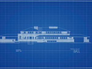 Darwin D. Martin House Elevation Drawing – Frank Lloyd Wright House Design Poster, House Blueprint, Home Décor, Buffalo Historic Building