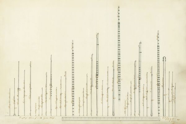 Spars of a 74 Gun Ship Drawing Blueprint - Navy Ship Blueprint, Old Gun Ship Blueprint, Navy Ship Poster Blueprint, Warship Blueprint