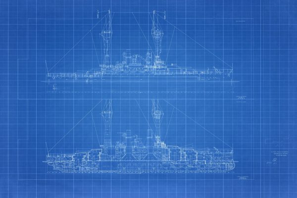 USS Michigan Blueprint - Ship Drawing, Navy Ship Blueprint, Battleship Blueprint, Old Ship Blueprint, Navy Ship Poster, Warship Blueprint