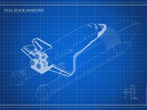 Space Shuttle Blueprint Drawing Poster- Discovery Shuttle Isometric Drawing, Astronaut Poster, NASA Space Shuttle, Space Exploration