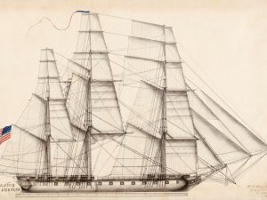 USS Congress Drawing Blueprint – Ship Blueprint, Ship Drawing, Battleship Blueprint, Old Ship Blueprint Poster, Warship Blueprint, 1799 Ship