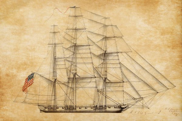 USS General Pike Drawing Blueprint - Ship Blueprint, Ship Drawing, Battleship Blueprint, Old Ship Blueprint Poster, Warship Blueprint