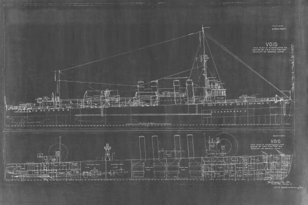 USS Goldsborough Blueprint Drawing - Navy Ship Blueprint, Battleship Blueprint, Old Ship Blueprint, Navy Ship Poster, Warship Blueprint