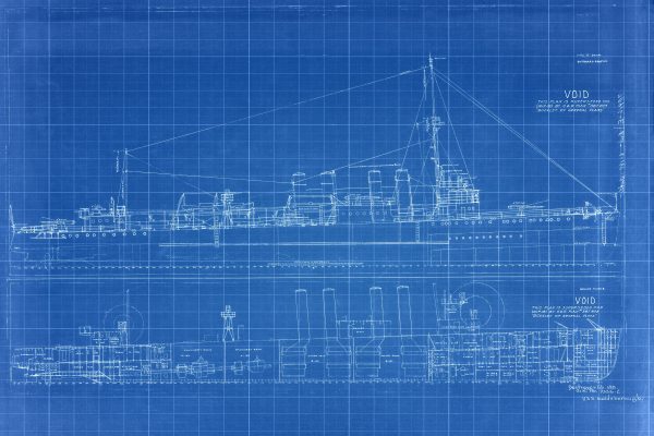 USS Goldsborough Blueprint Drawing - Navy Ship Blueprint, Battleship Blueprint, Old Ship Blueprint, Navy Ship Poster, Warship Blueprint